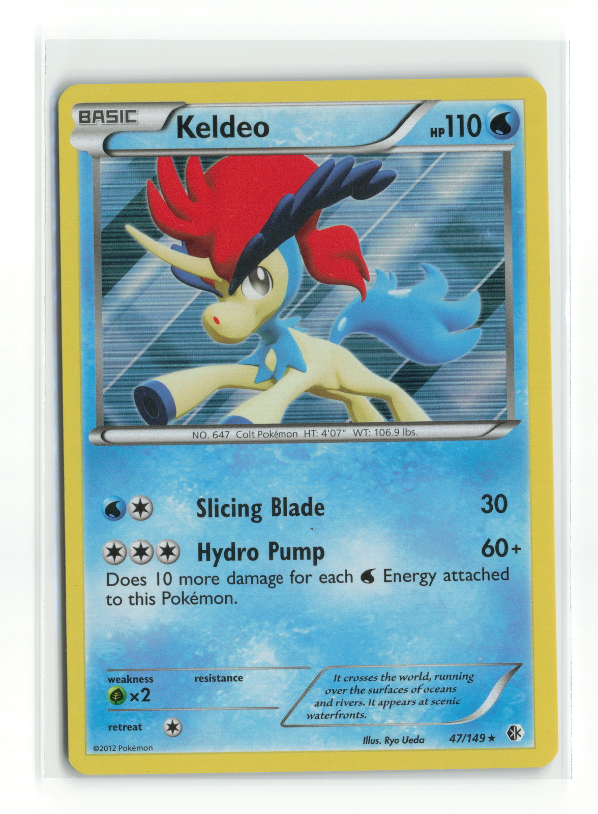 KELDEO 47/149 BOUNDARIES CROSSED HOLO RARE POKEMON TCG LP
