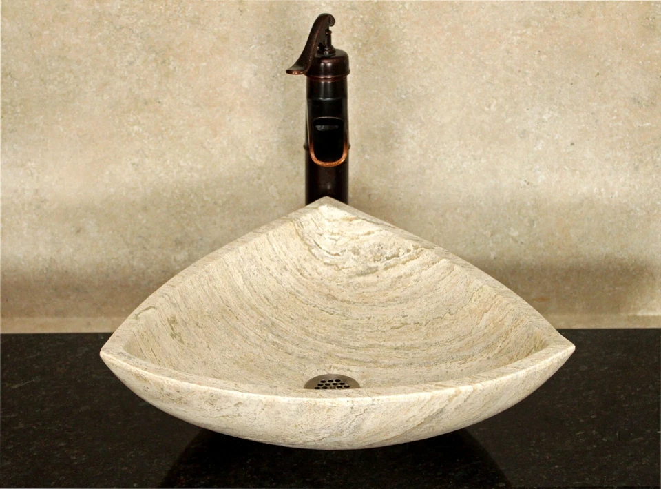 Stone sink bathroom vessel sink travertine marble sinks - Image 2 of 4