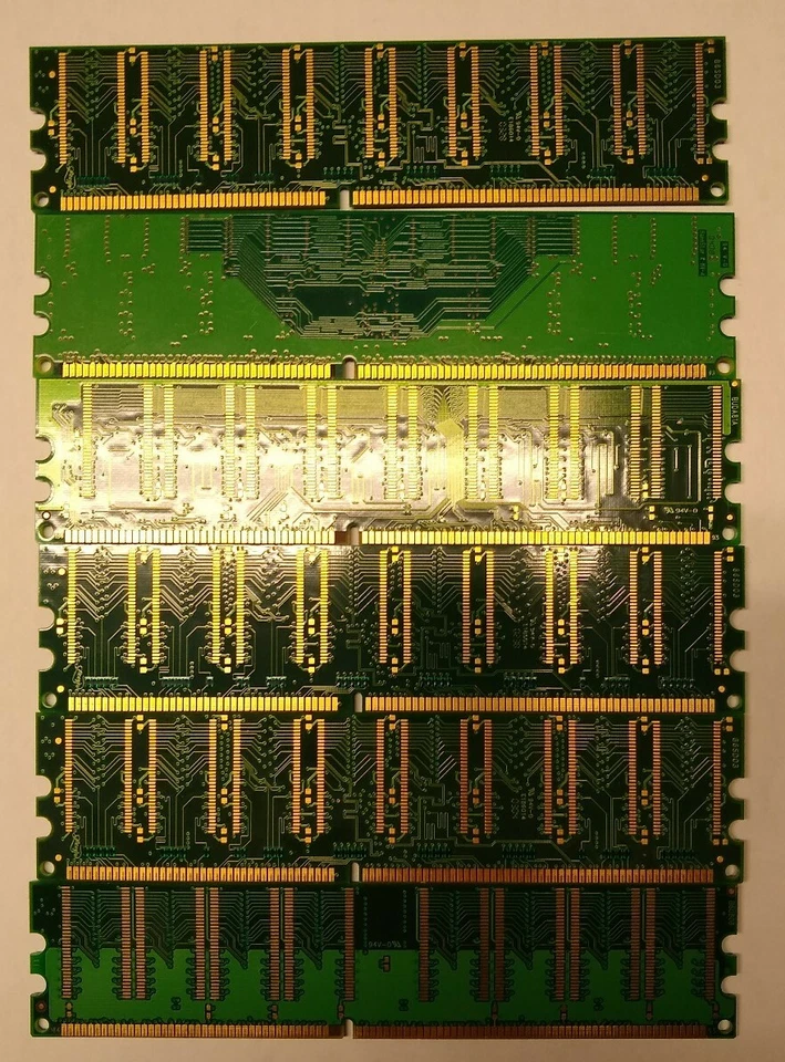 Lot of 6 256MB DDR266 or DDR333 184pin DIMM Memory Various Brands - Image 2 of 4