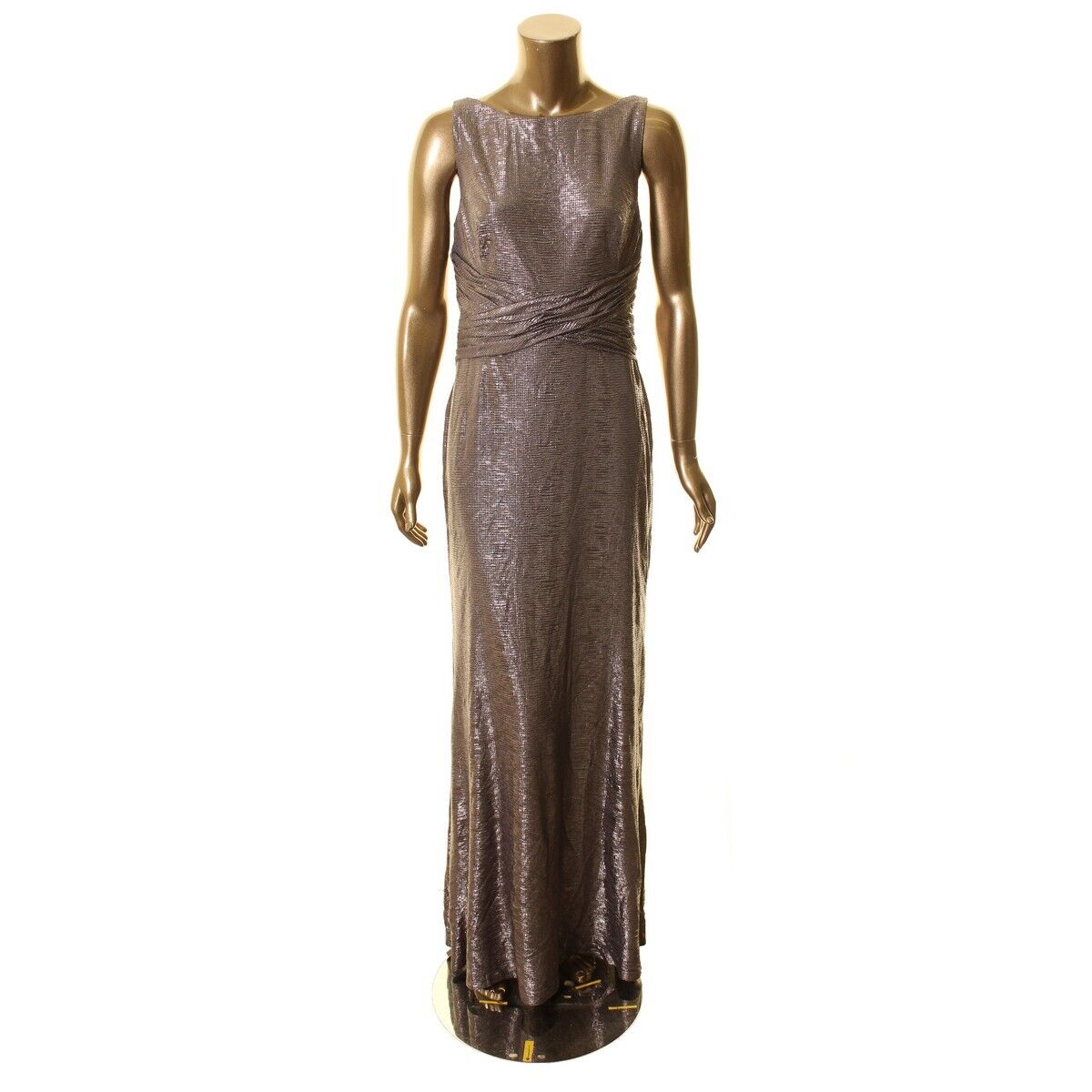 LAUREN RALPH LAUREN Women's Metallic Textured Evening Ball Gown Dress TEDO  | eBay