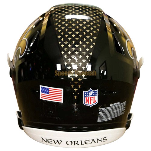 New Orleans Saints Black Alternate Riddell SpeedFlex Authentic Football Helmet - Picture 3 of 4