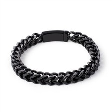 Mens Gifts stainless steel Charming Figaro Link chain bracelet bangle 8mm 8.66''