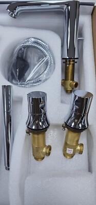4 Loch Badewanne Dusche Mischbatterie Luxus Hochwertig Massiv Schwer Duschkopf