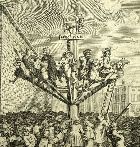 AN EMBLEMATICAL PRINT ON THE SOUTH SEA SCENE William Hogarth gravure 1721 - Picture 4 of 7
