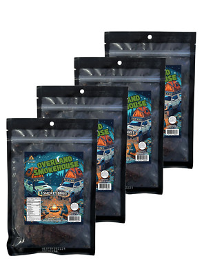Overland Smokehouse Beef Jerky 4-Pack   Smokey BBQ, Bold Flavor   High-Protein
