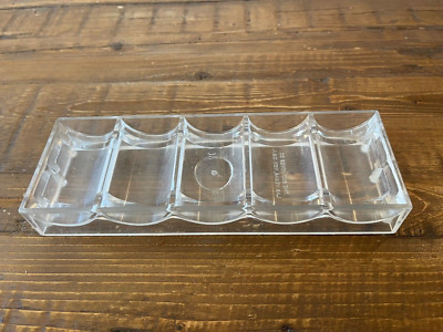 (2) Bud Jones Co Clear Plastic Pokker Chip Tray Holds 100 Chips FREE SHIPPING!