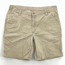 Carhartt Mens Cargo Shorts Brown Relaxed Fit Flat Front Pockets 100 Cotton 42