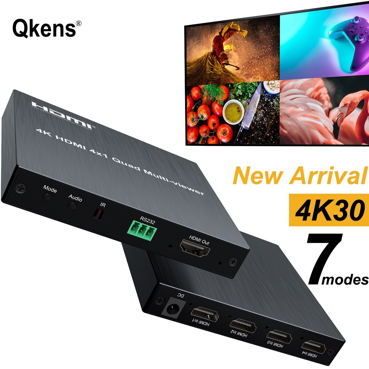 4K 4x1 HDMI Quad Multi-viewer 2 3 4 TV Video Screen Segmentation