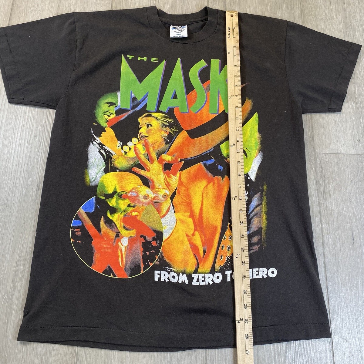 MASKED キズ Tシャツ VTG The Mask T Shirt Graphic Reprint Bootleg Tees Single