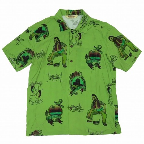Soft Machine x Grimpse Locals Short Sleeve Open Collar Shirt Aloha Green Used 10
