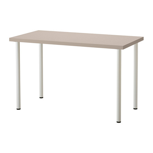 Ikea Linnmon Table Desk Beige 47 Alex Drawer Unit Adils Leg White