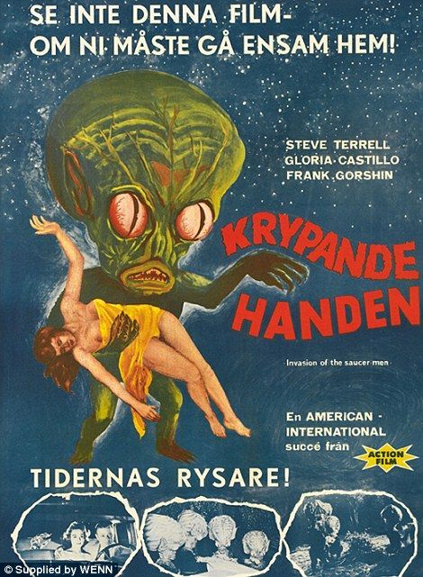 VINTAGE Horror movie - *FRAMED* CANVAS ART  20x16" -E
