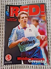 Middlesbrough v Coventry City. 7th September 1996. Premiership. Excellent Cond.