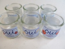 6 Glass Jars Oui Yoplait Yogurt 5 oz Storage Workshop Garage Crafts Hobbies