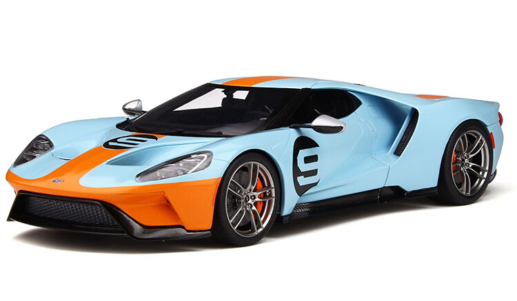 GT anda 2019 Ford GT Heritage blå orange 18 skala hkonsts modellllerler GT783 GT anda 2019 Ford GT Heritage blå orange 18 skala hkonsts modellllerler GT783