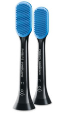 Philips Sonicare TongueCare Brush Heads 2-Pack HX8072/11 Black Blue New