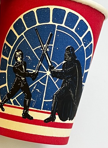CUP STAR WARS paper mug glass vintage 80s USA Luke Skywalker Darth Vader NEW - Picture 3 of 24