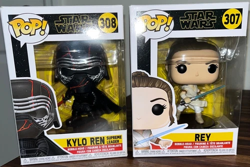Funko Pop! Star Wars - Rey #307, Kylo Ren Supreme Leader #308 (Lot of 2)