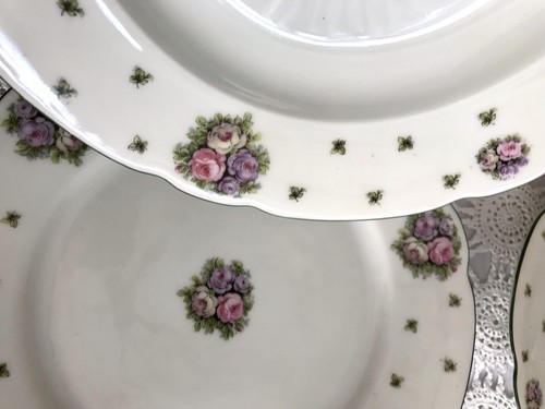 Antik Jugendstil Art Déco Porzellan Tafelservice Service 6 Personen Rosenmuster - Bild 12 von 12