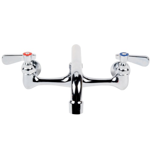 Regency Low Lead Wall Mount Commercial Sink Faucet 8" Centers w/ 14" Swing Spout - Picture 3 of 8