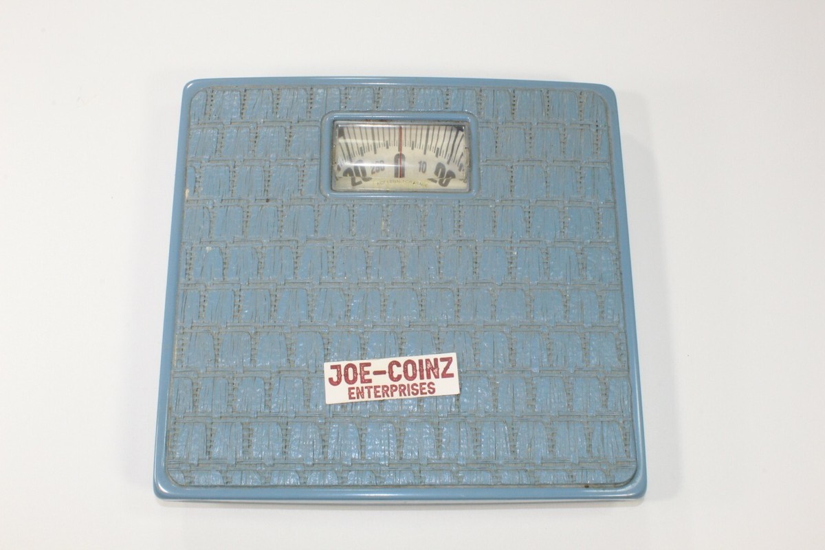 VINTAGE COUNSELOR BLUE RETRO BATHROOM WEIGHT SCALE | eBay