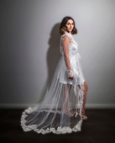 Emalie Long Lace Trim Robe (Includes Slip Dress) - Picture 5 of 8