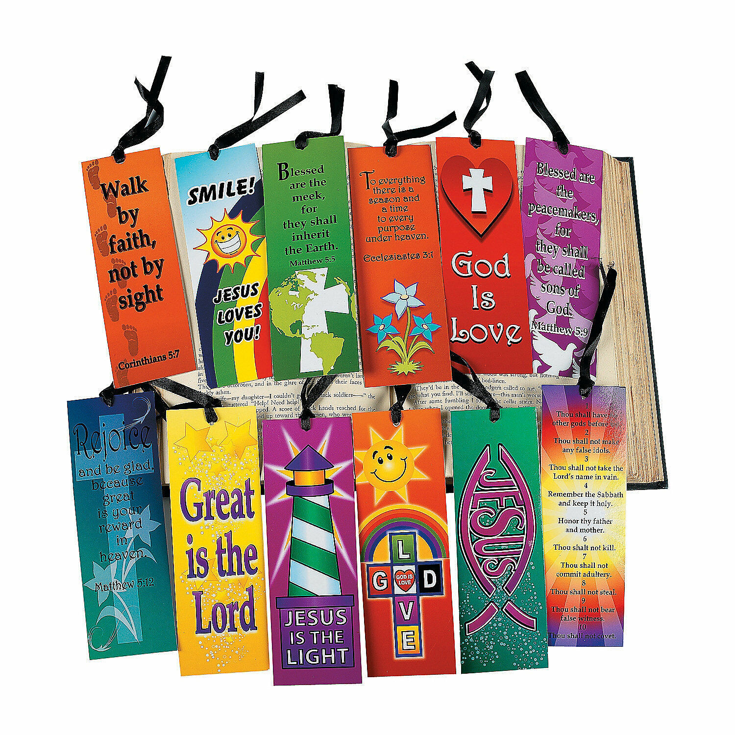 Mega Religious Bookmark Assortment 12 Dozen BULK Office Supply Card Stock  for sale online