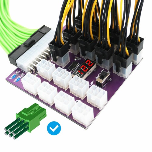 Placa de ruptura de fuente de alimentación ATX con 17 PIEZAS conector de alimentación ATX 6 pines para ETH/BTC - Imagen 6 de 6