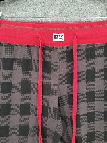 Lazy One Pajama Jogger Pants Womens XS Elastic Drawstring Waist Gray Plaid Cabin - Picture 4 of 13