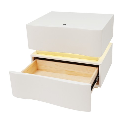 Nightstand with LED Light Strip, Bedroom Night Stand, Side Table with Drawers - Picture 20 of 24