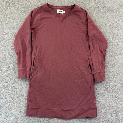 Pact Sweatshirt Tunika Kleid Damen Large Rot Langarm Rundhals Sport Pullover