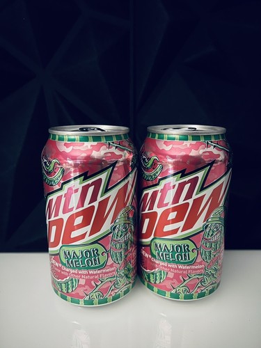 ๐ New Limited Edition Mountain Dew Major Melon Watermelon Fruit Soda (2 Cans)