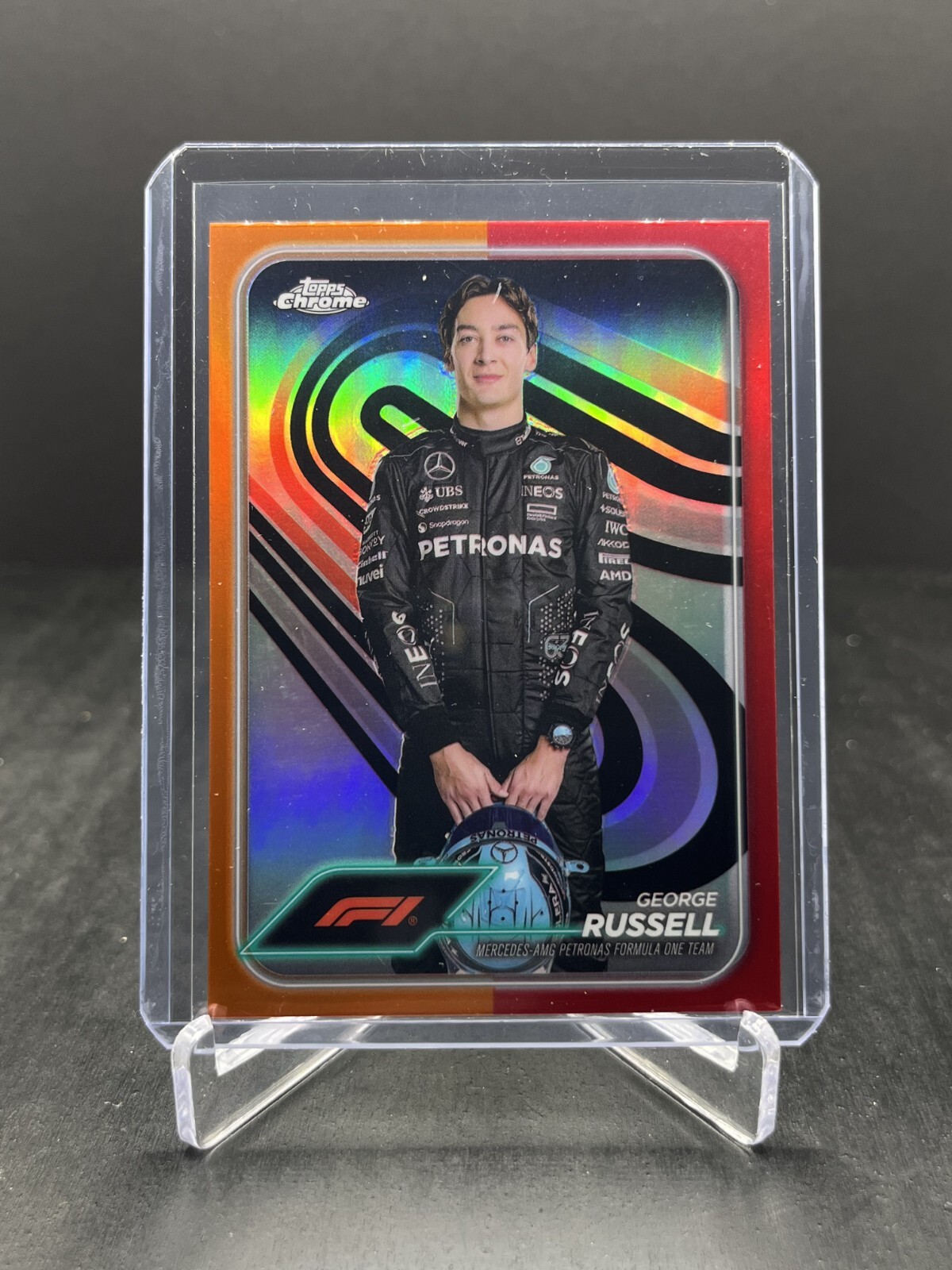 2024 Topps Chrome Formula 1 F1 George Russell Portrait Orange Red SP #5 (B)
