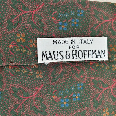 Maus & Hoffman Italian Silk Tie Micro Floral Vine & Geometric Medallion Patter