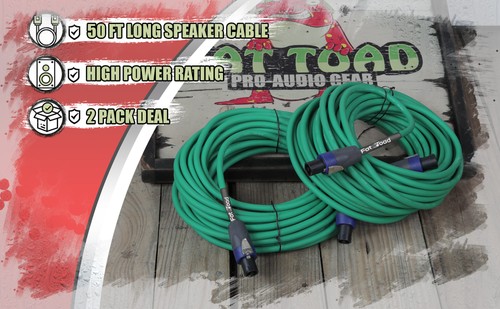 Câbles Speakon 50 pieds 2 pack 12 fils AWG - FAT TOAD cordes de haut-parleur pro scène audio - Photo 6/14