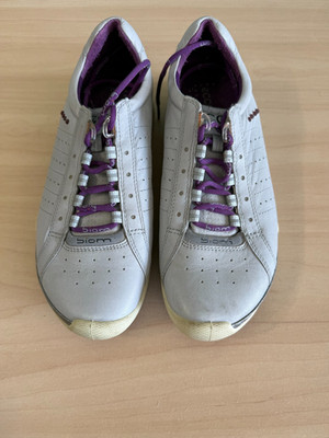 ECCO BIOM Golf Shoes Womens 6.5 EU 37 Lt Grey Hydromax Leather