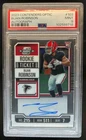 2023 Contenders Optic Bijan Robinson RC Rookie Ticket RPS Auto #103 PSA 9