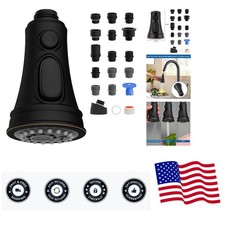 3 Function Pull Down Kitchen Faucet Head Replacement - Oil-Rubbed Bronze Finish