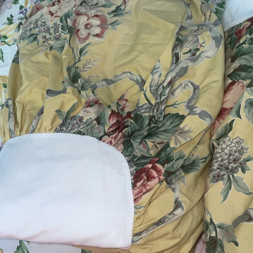 2 faldas de cama vintage Ralph Lauren Evelyn dobles/volantes contra el polvo hechas en EE. UU. Foto 3 de 4