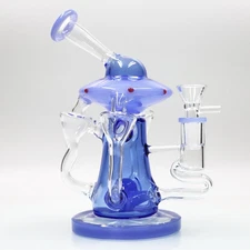 7.5'' UFO Hookah Glass Smoking Bongs and Water pipe Recycler &14mm glass bowls