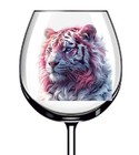 12x Pink Colour Cute Tiger Vinyl Sticker Decal Tumbler Wine Glass Bottle Van Car