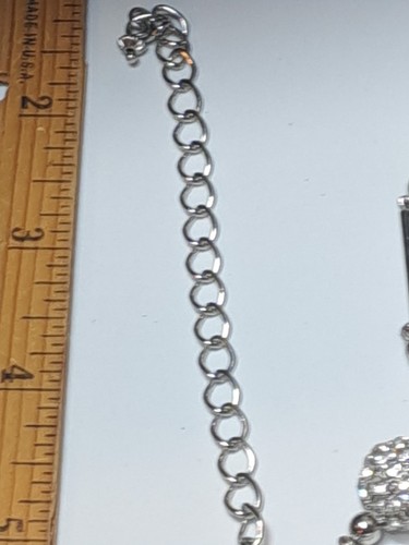 Chico's Silver tone glitter liquid bead statement long necklace 42-44" - Picture 12 of 14