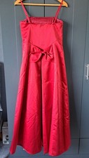 Red Satin Prom Dress Ball Gown Size 12