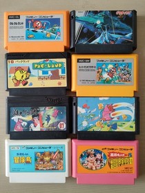 Nintendo New Famicom Console AV Complete set Super Mario Bros. /8 games TESTED