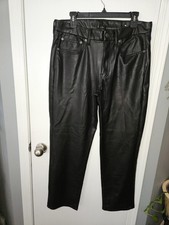 American Eagle Stretch Pants Women  s 12 Black Faux Leather Jegging High Rise NWT
