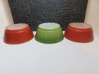3 Vtg retro Fire King  milk glass solid color cereal bowls