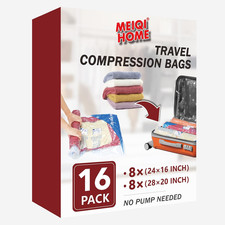 Vacuum Storage Bags, Space Saver Sealer Bags for Clothing, Pillows, Comforter...
