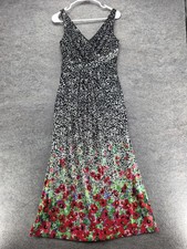 Chaps Dress Womens XS Multicolor Maxi Sleeveless V-Neck Pullover Floral