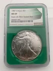 1987 American $1 Eagle 1oz .999 Fine Silver NGC MS 69 *From US Mint Sealed Box*