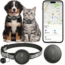 GPS Pet Tracker for Dogs and Cats, Smart Collar with Real-Time Location No ...